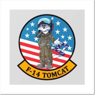 Grumman F-14 Tomcat Pilot Stars and Stripes Posters and Art